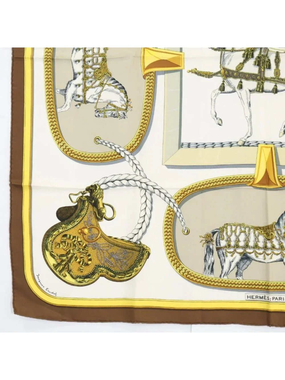 Hermes Grand Apparat Silk Carre 90 Scarf